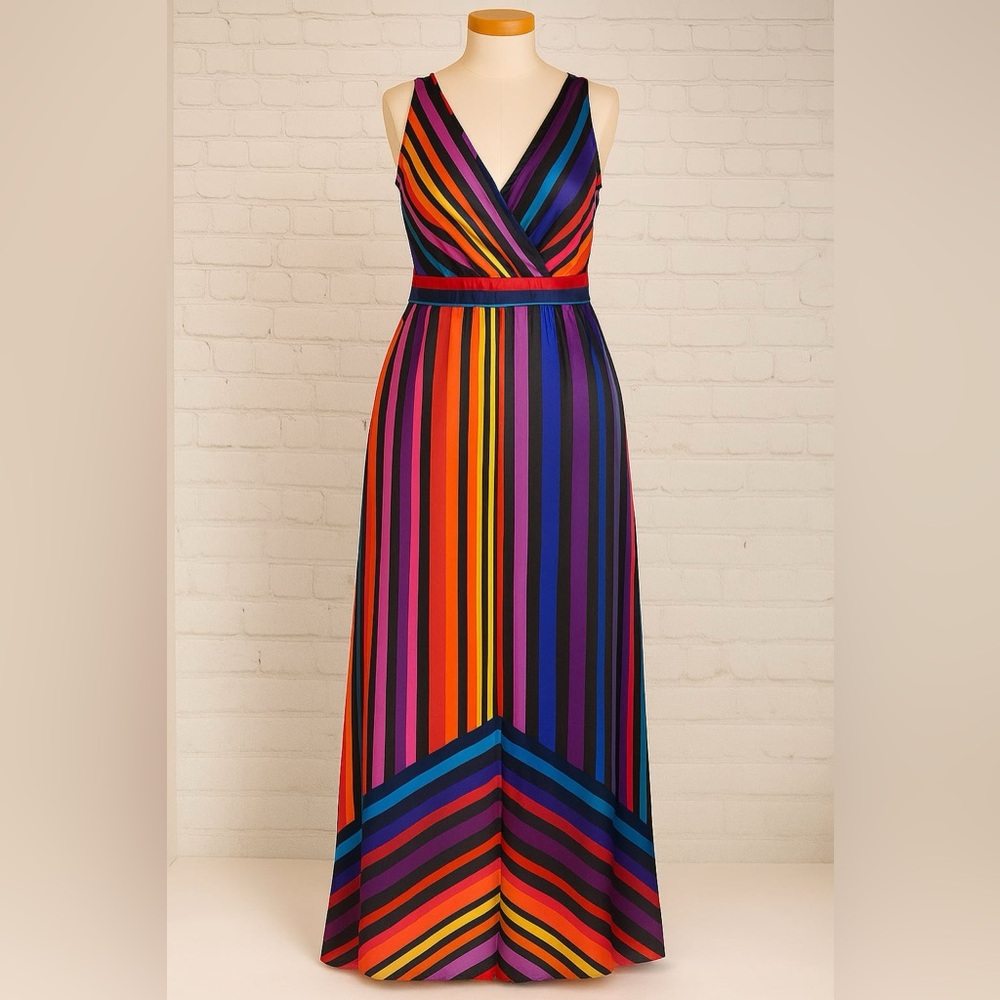 Multicolor Striped Maxi Dress